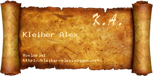 Kleiber Alex névjegykártya