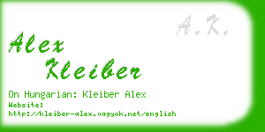 alex kleiber business card